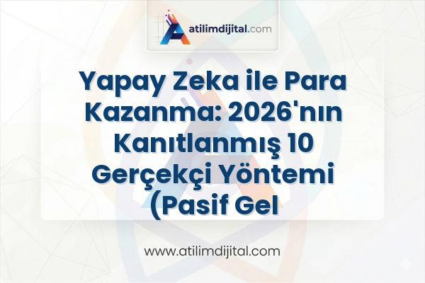 Yapay Zeka ile Para Kazanma: 2026'nın Kanıtlanmış 10 Gerçekçi Yöntemi (Pasif Gelir Rehberi)